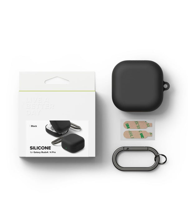 Силиконов калъф Ringke за Samsung Galaxy Buds 4 / 4 Pro - черен