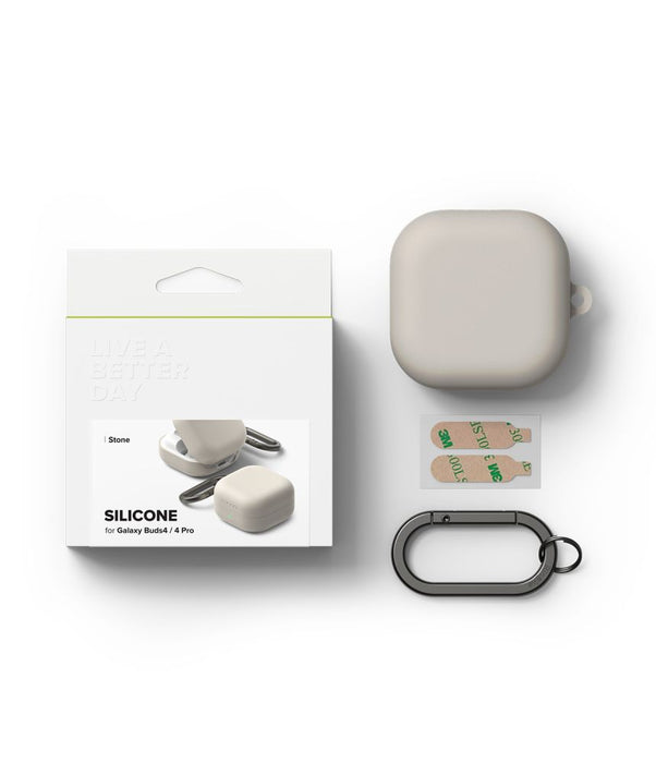 Силиконов калъф Ringke за Samsung Galaxy Buds 4 / 4 Pro - бежов