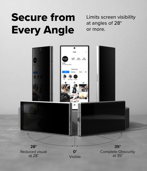 Стъклен протектор Ringke Easy Slide Privacy 360 за Samsung Galaxy Z Fold 8 Ultra, 2 броя, с твърда обвивка и капак.