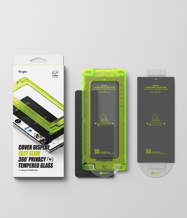 Стъклен протектор Ringke Easy Slide Privacy 360 за Samsung Galaxy Z Fold 8 Ultra, 2 броя, с твърда обвивка и капак.