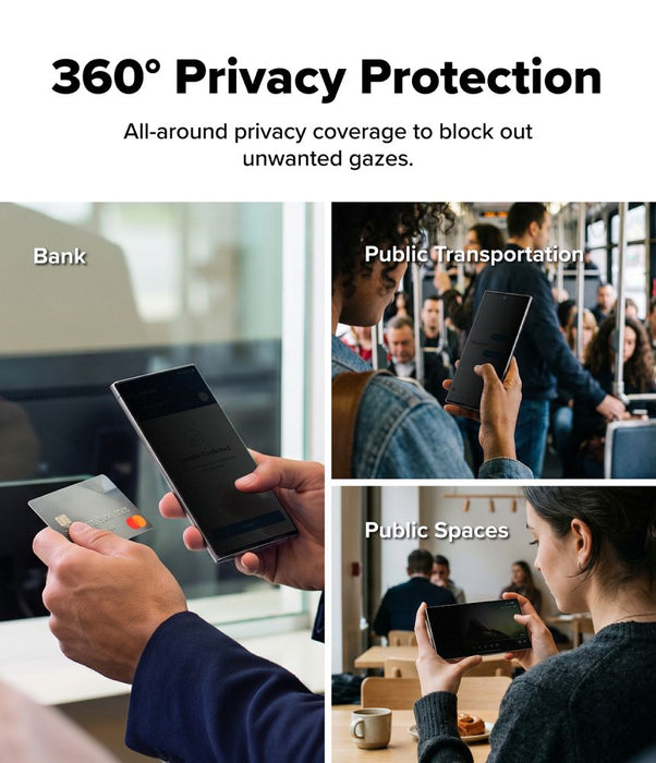 Стъклен протектор Ringke Easy Slide Privacy 360 за Samsung Galaxy Z Fold 8 Ultra, 2 броя, с твърда обвивка и капак.