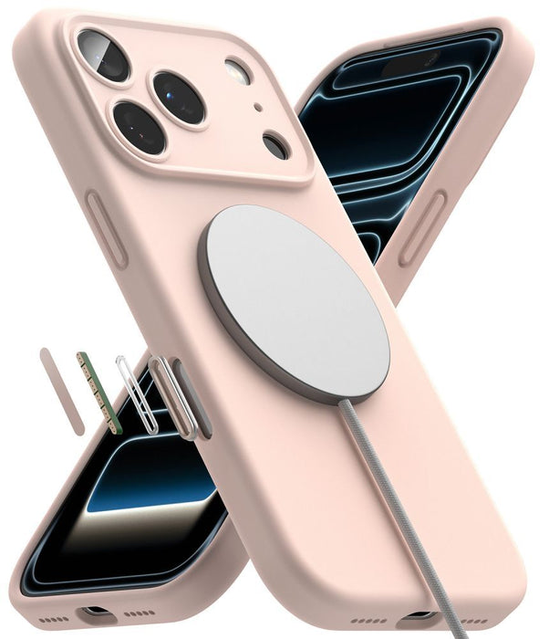 Силиконов калъф Ringke MagSafe за iPhone 18 Pro Max - розов