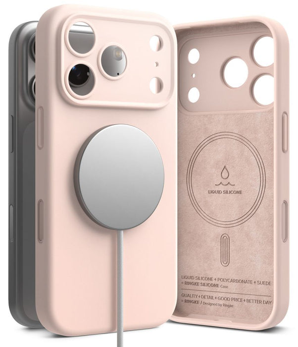 Силиконов калъф Ringke MagSafe за iPhone 18 Pro Max - розов