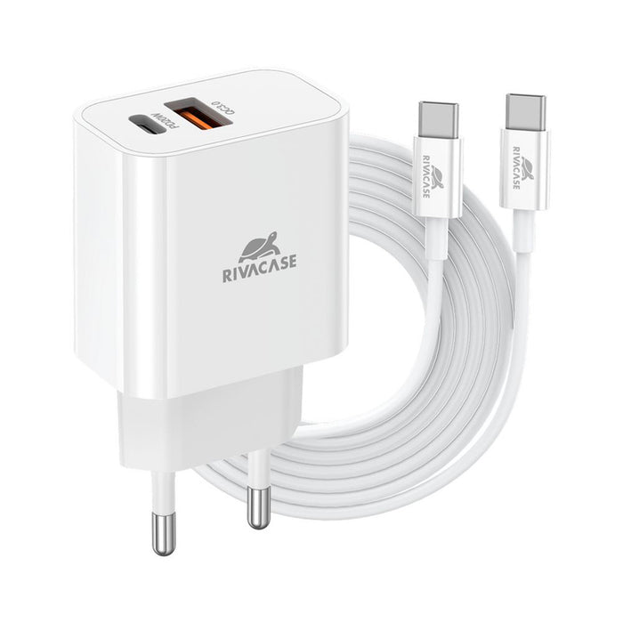 ЗАРЯДНО 220V 20W USB+TYPE-C+КАБЕЛ PS4102