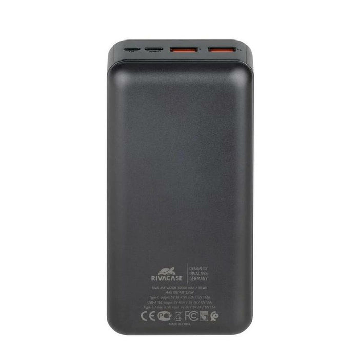 Преносима батерия Powerbank Rivacase VA2103 Черен 30000 mAh