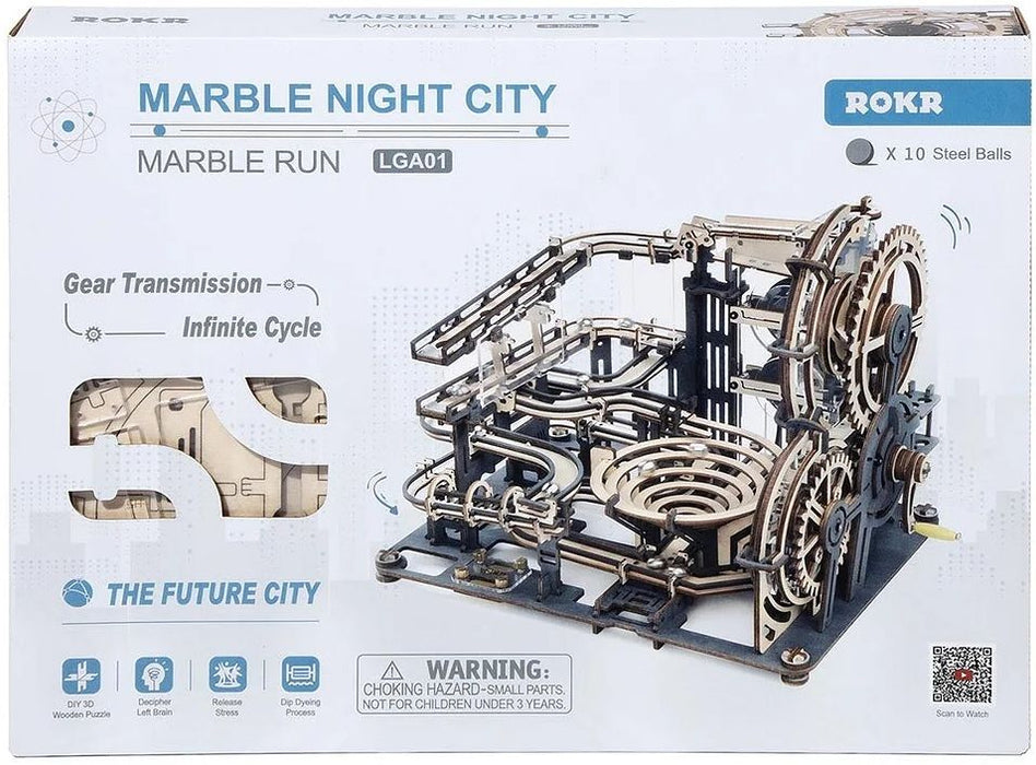 Дървен 3D пъзел Robo Time от 294 части - Marble Night City