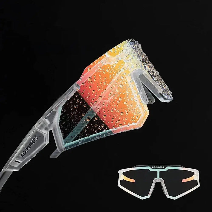 Rockbros SP291 UV400 бели фотохромни велосипедни очила