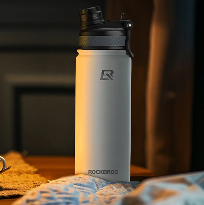 Термо велосипедна бутилка за напитки Rockbros 35210029006 650 мл - бяла