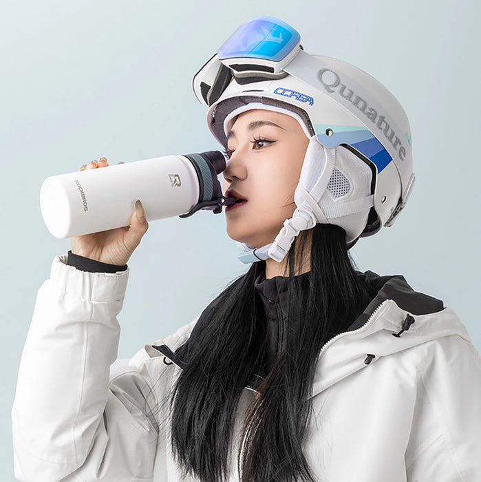 Термо велосипедна бутилка за напитки Rockbros 35210029006 650 мл - бяла