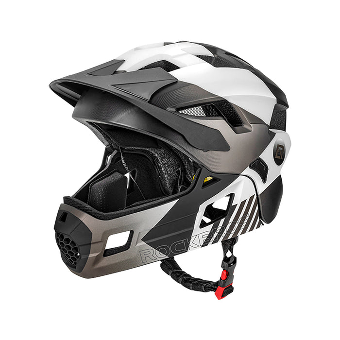 Rockbros TS-61 10110061005 Детска велосипедна каска с подвижна брадичка, размер S (48-54) - сива