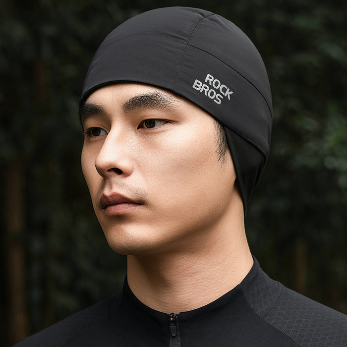 Зимна двустранна велосипедна шапка Rockbros M015, размер 54-61 см - черна