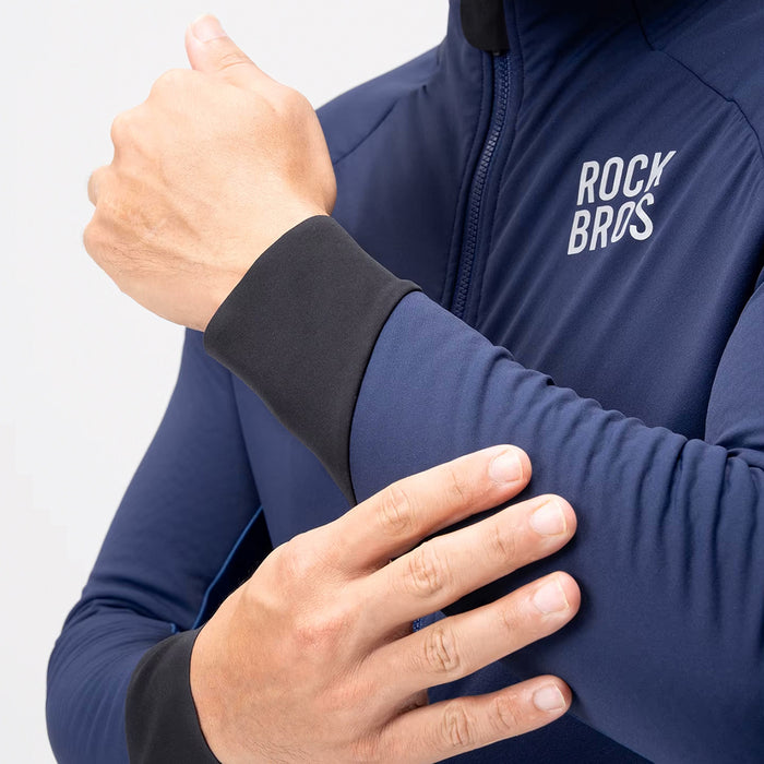 Rockbros YDWT014 Зимно поларено двуслойно колоездачно яке, размер XL - синьо