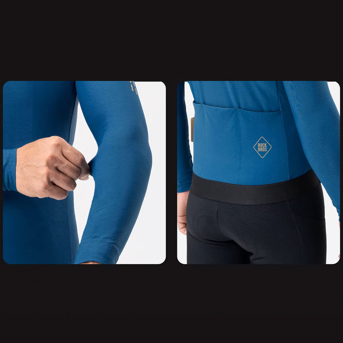 Колоездачно фланелко Rockbros YDWT020 Diamond, пролет/есен/зима, размер S - син