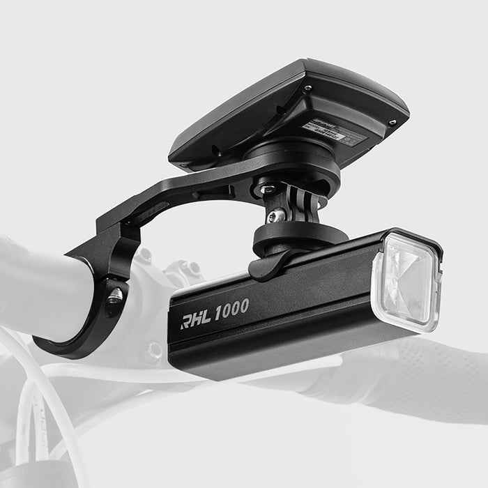 Rockbros FK-301 2-в-1 стойка за кормило за велосипед за компютър/навигатор и камера/осветление - черна