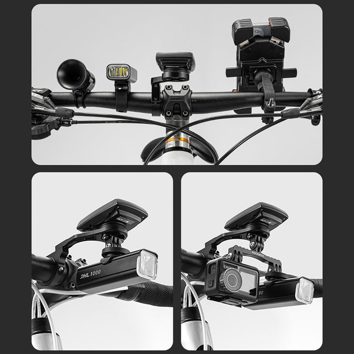 Rockbros FK-301 2-в-1 стойка за кормило за велосипед за компютър/навигатор и камера/осветление - черна