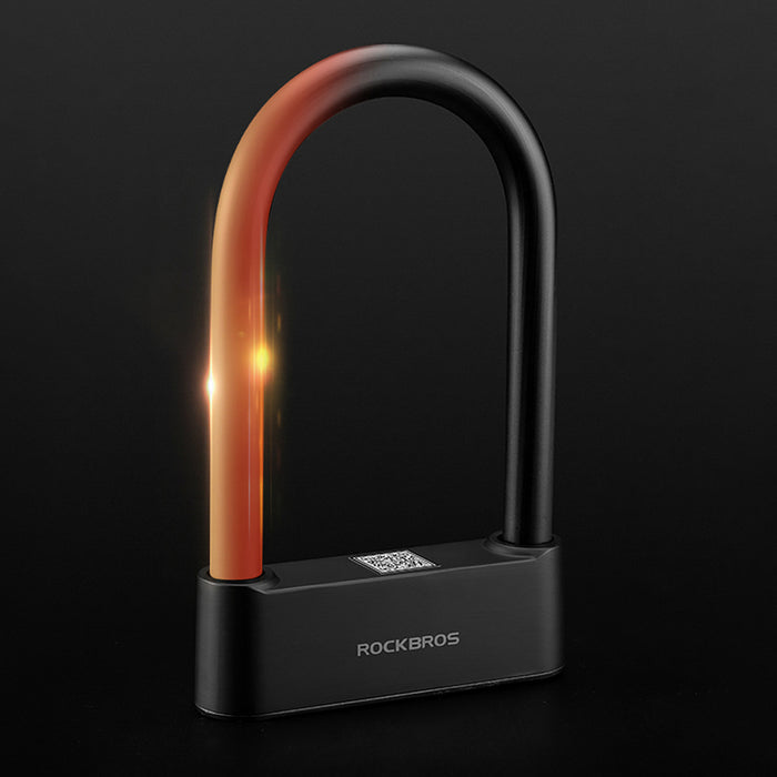 Rockbros 32210818001 SMART Велосипедна ключалка с четец на пръстови отпечатъци и Bluetooth свързаност - Черна