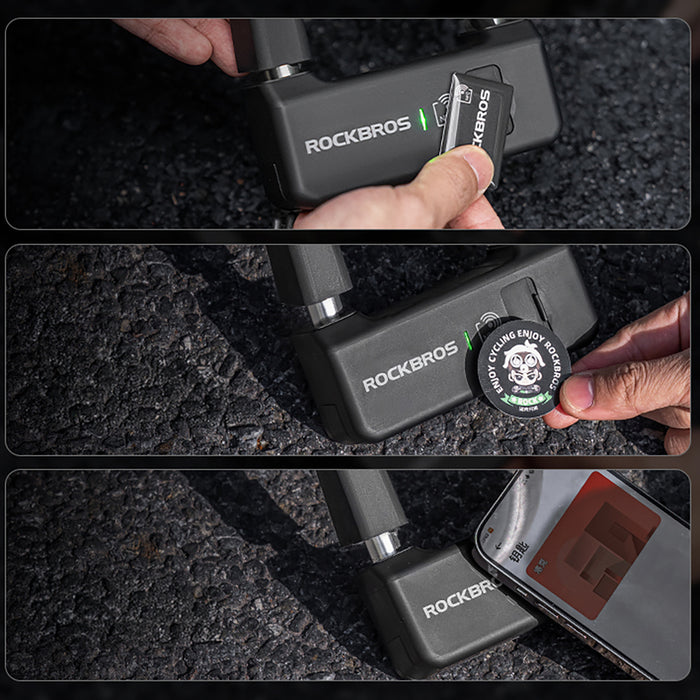 Rockbros RBNS1 SMART Велосипедна ключалка с NFC четец - Черна