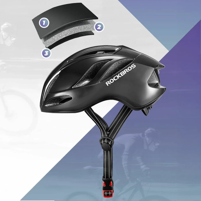 Лека велосипедна каска Rockbros TS-42 58-62 см - титаниева
