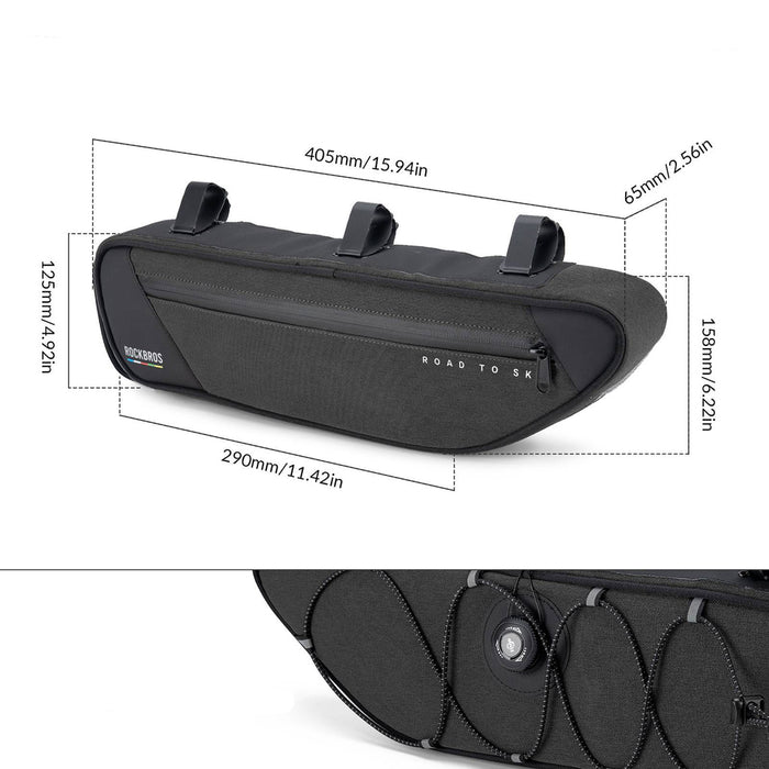 Чанта за рамка Rockbros TL003 ROAD TO SKY 2L, водоустойчива - черна
