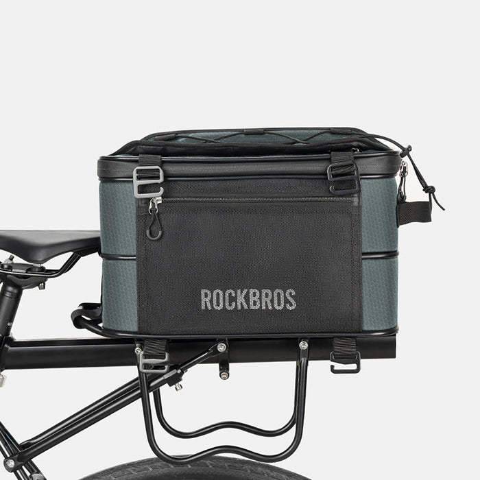 Сгъваема чанта за велосипед Rockbros A30 ROAD TO SKY за багажник 15-30 литра - сива