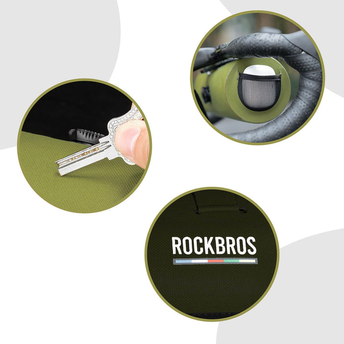 Чанта за велосипед Rockbros AS-145 ROAD TO SKY за кормило, водоустойчива, 2 л - зелена