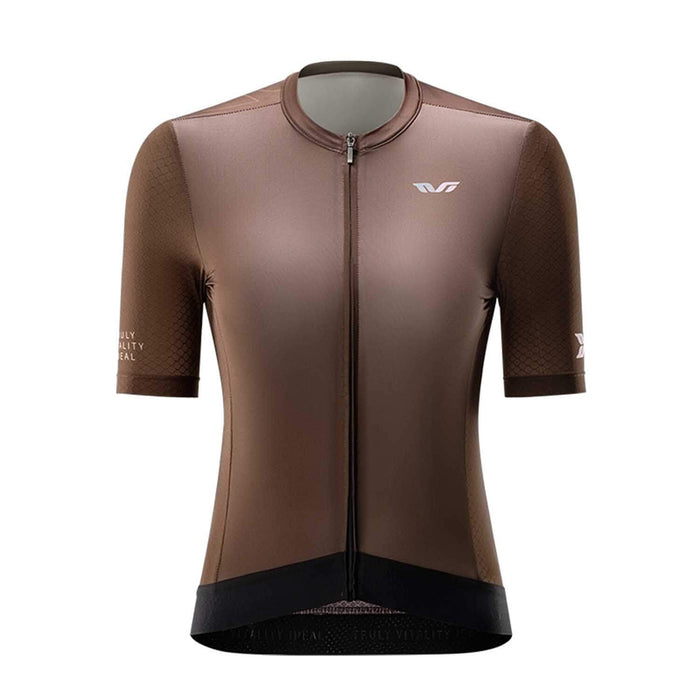 Rockbros 15110007005 TVI Дамска колоездачна фланелка с къс ръкав, размер L - кафява