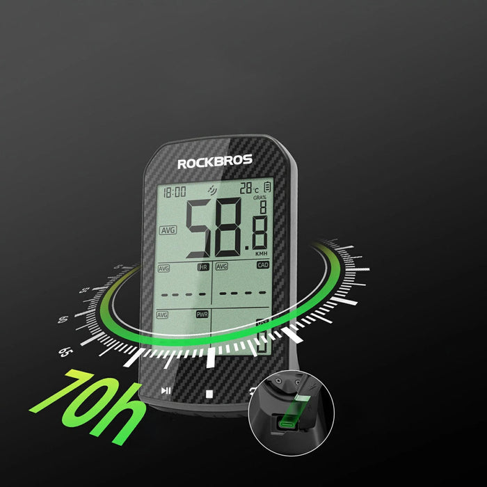 Rockbros M1Pro Bluetooth GPS велокомпютър IPX6 - черен