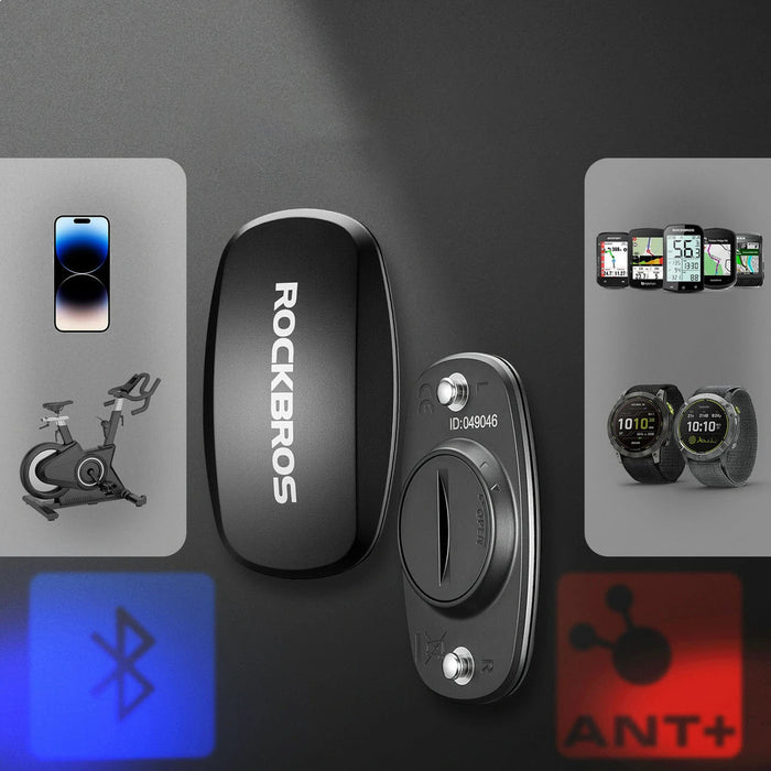 Rockbros HRM812 Bluetooth ANT+ пулсомер за колан HRM сензор IP67 - черен