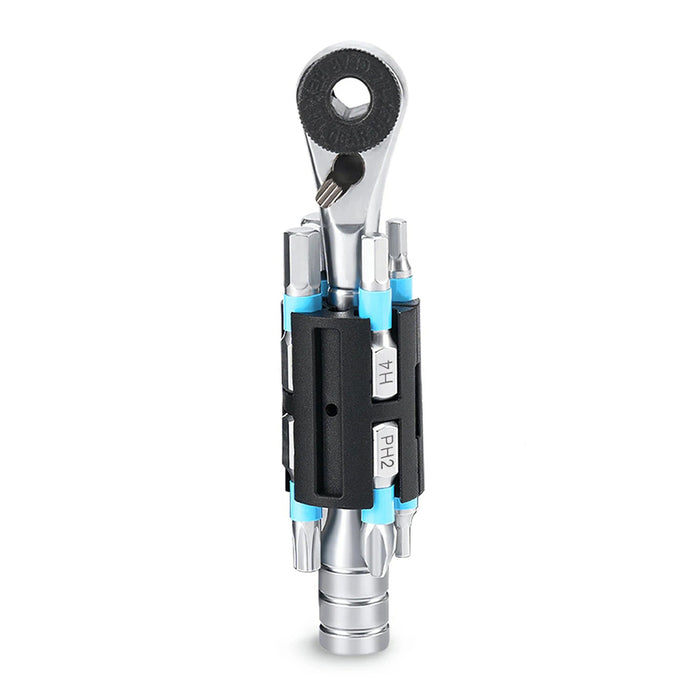 Rockbros TG-8601 Велосипеден мултифункционален инструмент S2 с тресчотка, цилиндричен корпус - черен