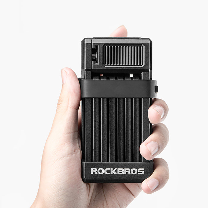 Сгъваема ключалка за велосипед Rockbros LKXR2010 с ключ - черна
