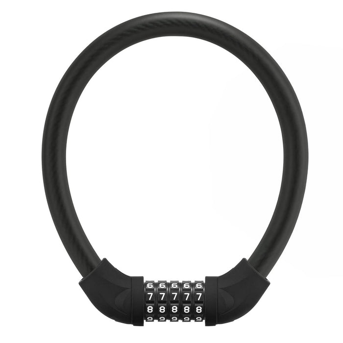Велосипедна ключалка Rockbros RKS870-BK с код, стоманен кабел, 85 см - черна