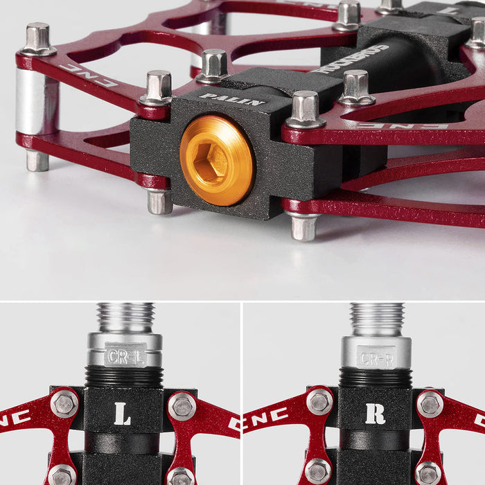 Rockbros JT201012LR 2010-12L Алуминиеви платформени велосипедни педали - червени