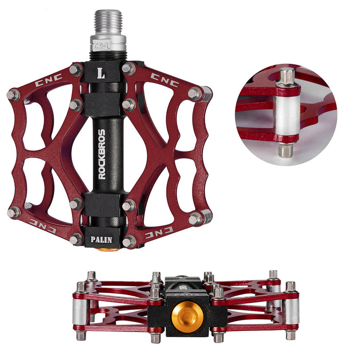 Rockbros JT201012LR 2010-12L Алуминиеви платформени велосипедни педали - червени