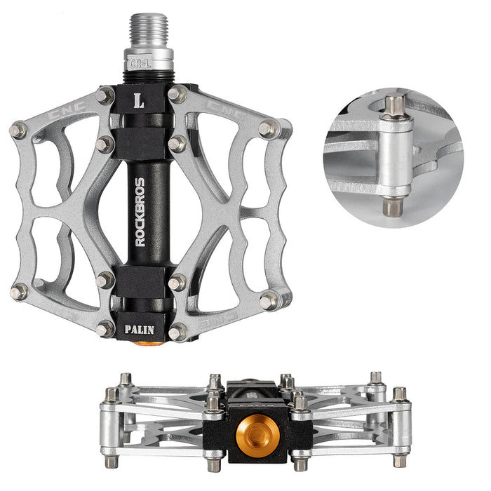 Rockbros JT201012LS 2010-12L Алуминиеви платформени велосипедни педали - сребърни