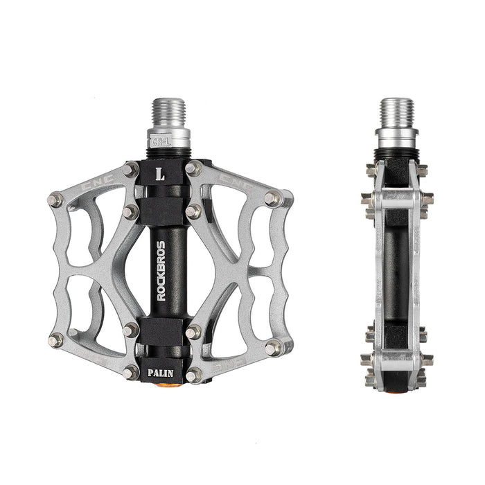 Rockbros JT201012LS 2010-12L Алуминиеви платформени велосипедни педали - сребърни