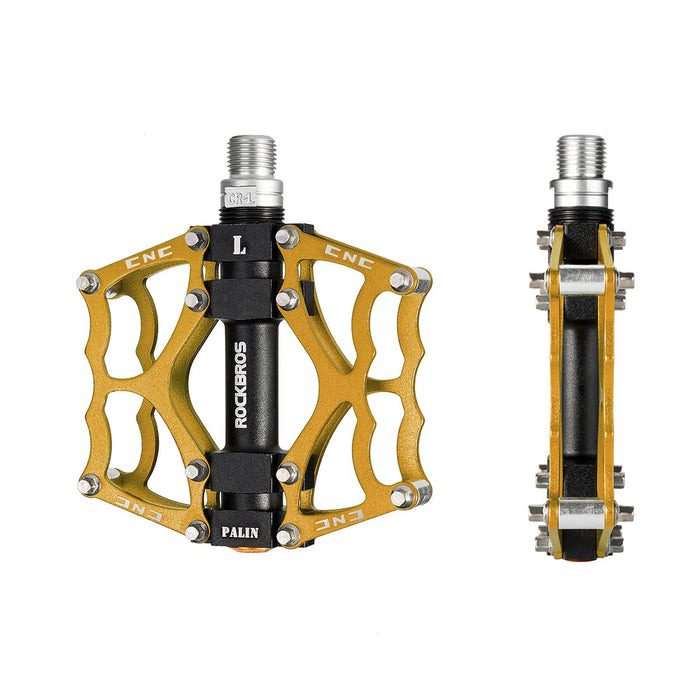 Rockbros JT201012LG 2010-12L Алуминиеви платформени велосипедни педали - златни