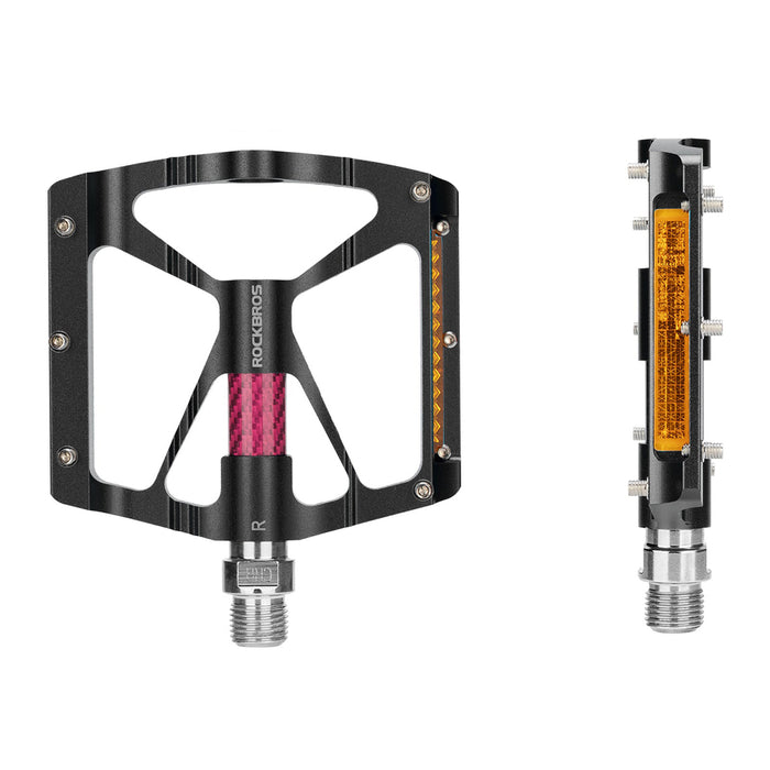 Rockbros K307PT Алуминиеви светлоотразителни педали за велосипед - черни