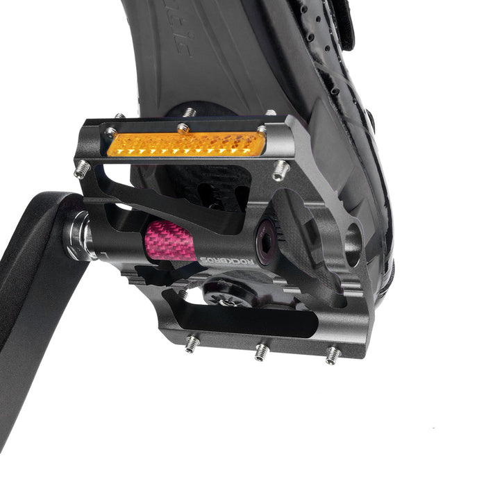 Rockbros K307PT Алуминиеви светлоотразителни педали за велосипед - черни