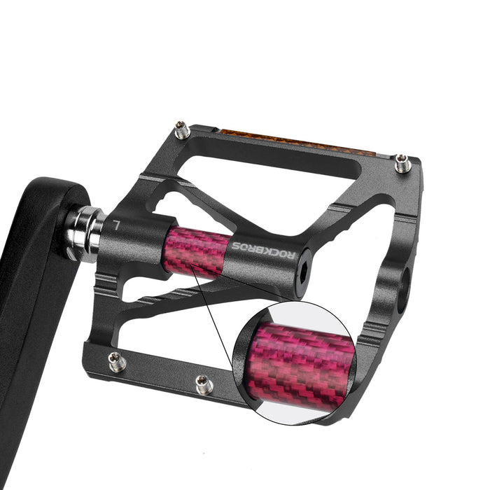 Rockbros K307PT Алуминиеви светлоотразителни педали за велосипед - черни