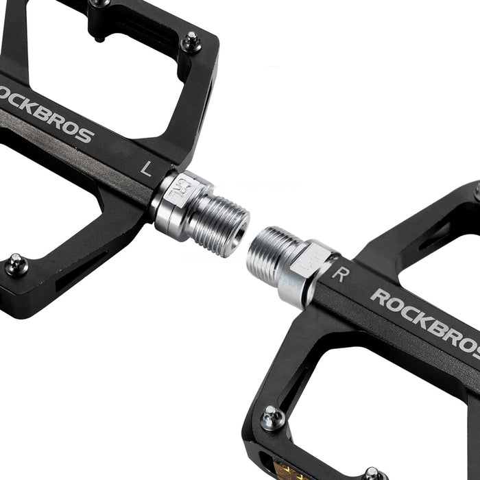 Rockbros K371 Светлоотразителни алуминиеви педали за велосипед със запечатани лагери - черни