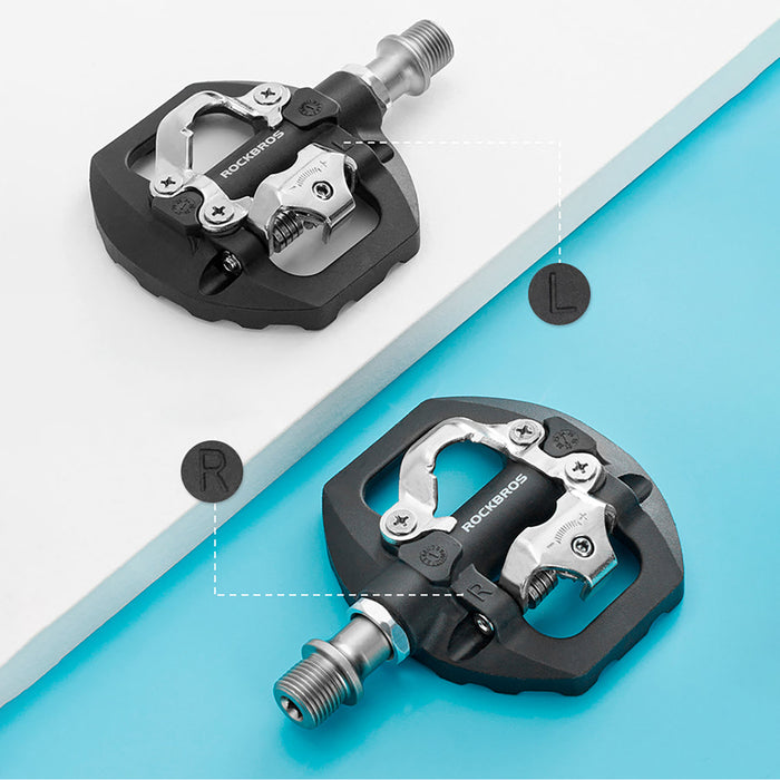 Двустранни педали за велосипед Rockbros M108 Nylon Half-Lock - Черни