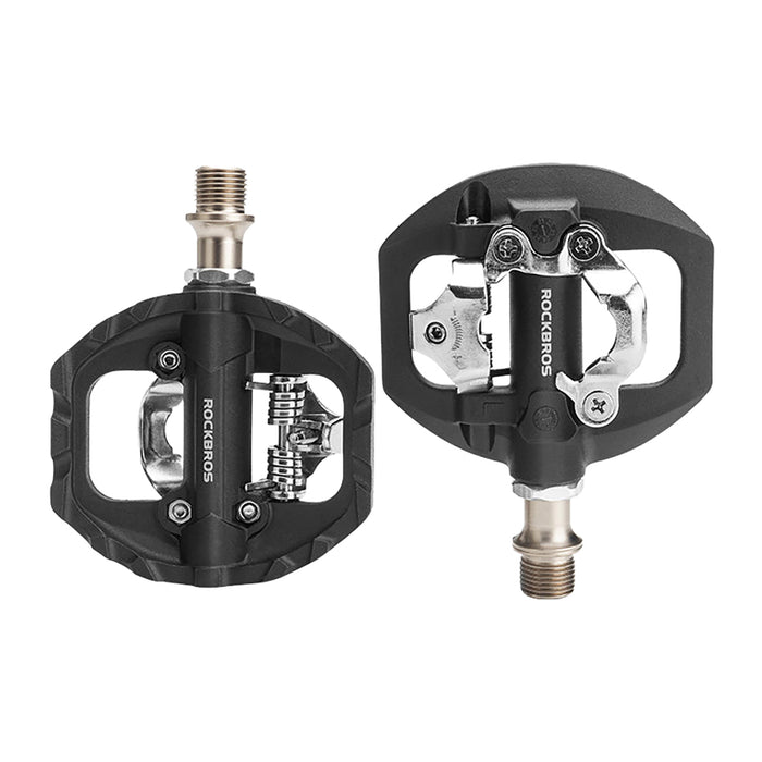 Двустранни педали за велосипед Rockbros M108 Nylon Half-Lock - Черни
