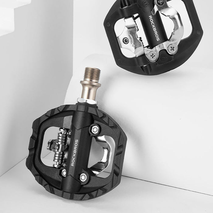 Двустранни педали за велосипед Rockbros M108 Nylon Half-Lock - Черни