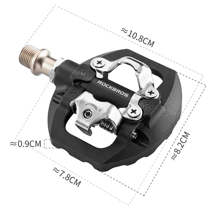Двустранни педали за велосипед Rockbros M108 Nylon Half-Lock - Черни