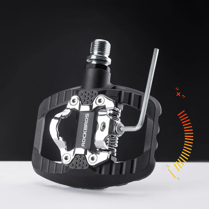 Педали за велосипед Rockbros PD303 с полузаключване, платформени - черни