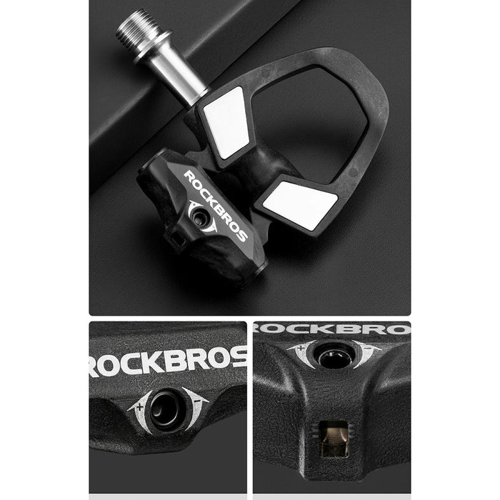 Педали Rockbros RD9 Shimano SPD-SL от карбон и титаниева сплав - черни