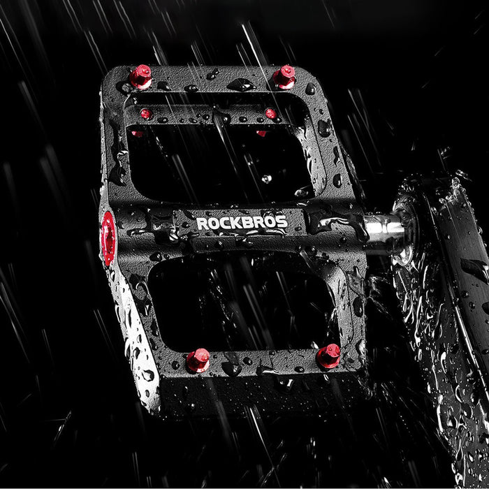 Педали за велосипед Rockbros BP2603 с платформа, титаниева ос и лагери от магнезиева сплав - черни