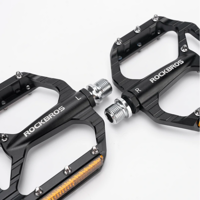 Велосипедни педали Rockbros C700 с отразяваща алуминиева платформа - черни