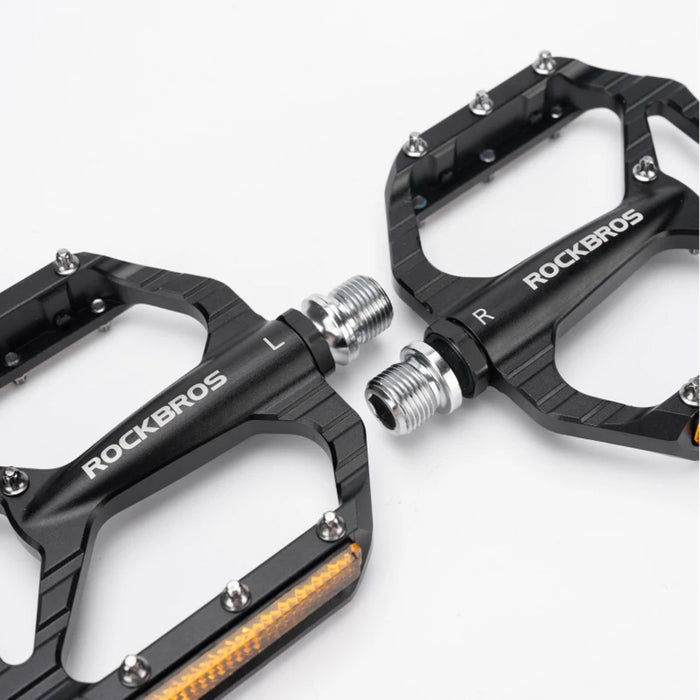 Велосипедни педали Rockbros C700 с отразяваща алуминиева платформа - черни