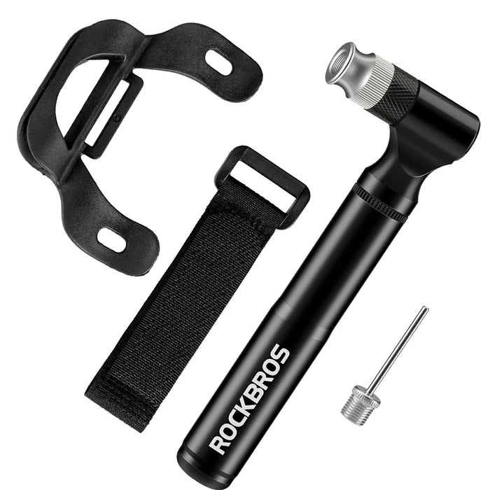 Велосипедна помпа Rockbros JG-PB-11 130 PSI с дръжка и топчеста игла - черна